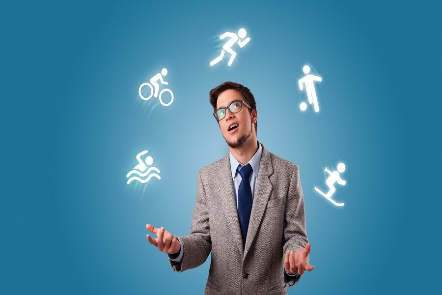 person-juggle-with-hobbies-concept